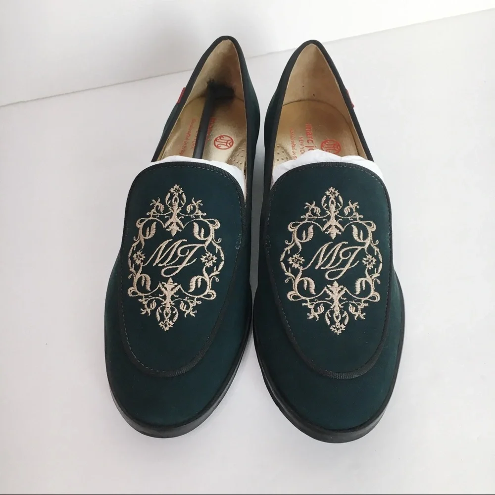 Marc‎ Joseph Womens Size 6 Emerald Green Nubuck Leather Slip On Loafers Shoes